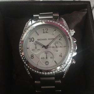 Michael Kors silver diamond watch